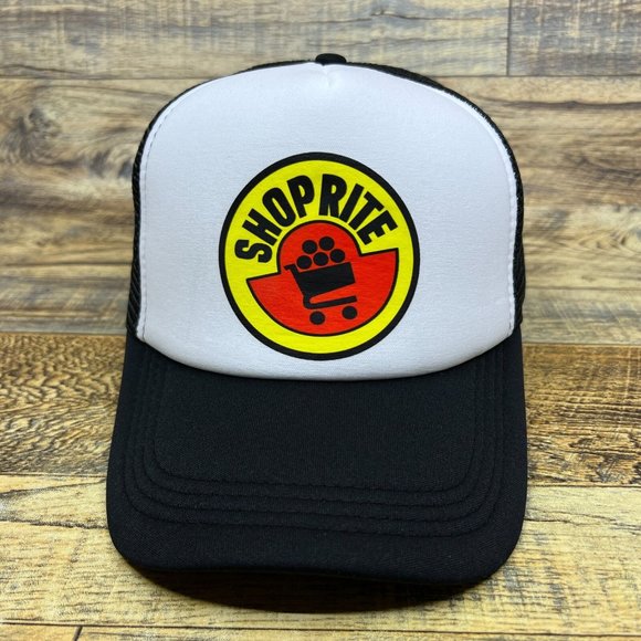 Shoprite Mens Trucker Hat Black Snapback Retro Logo Supermarket Baseball Cap - Picture 2 of 8
